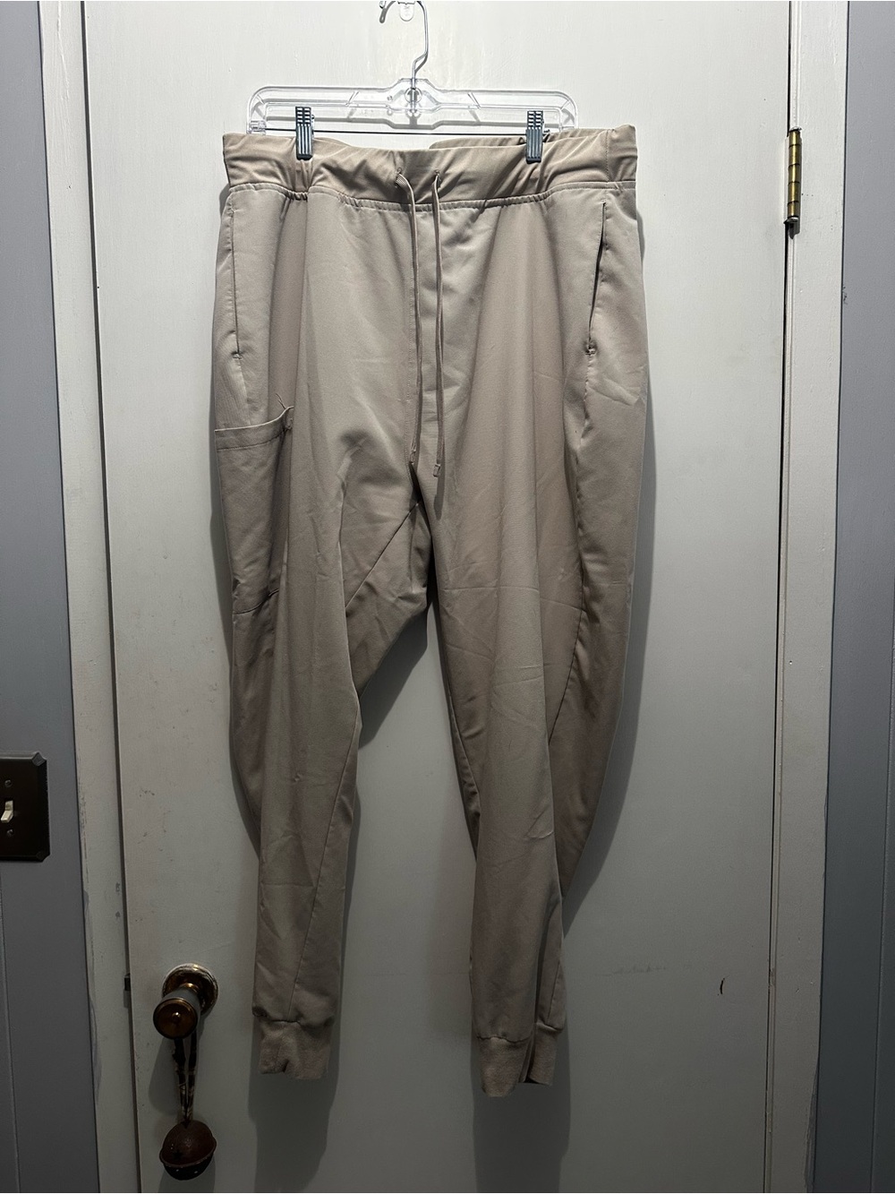 Khaki mandala scrub joggers